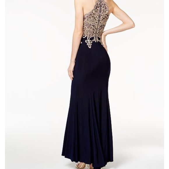 Xscape Dresses Xscape Navy And Gold Prom Dress From Macys Poshmark